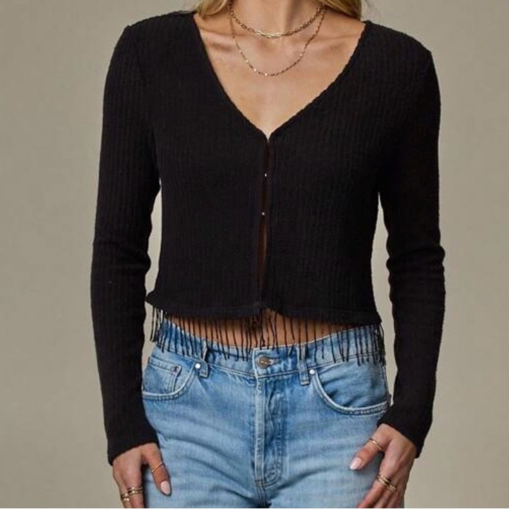 Black Fringe Cardigan - Picture 5 of 10